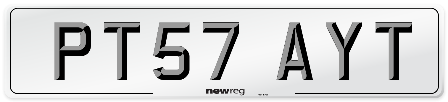 PT57 AYT Number Plate from New Reg